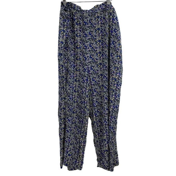 Nordstrom BP Womens Paperbag Waist Trousers In Black Blue Maisey Ditsy SZ 3X NWT - Picture 2 of 14